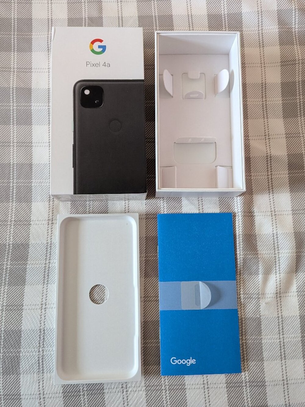 Black Google Pixel 4a Phone BOX ONLY with Insert and SIM Ejector Pin